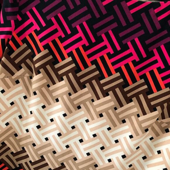 ELIZA J Shift Dress Womens 8 Regular Multicolor Basket Weave Print Knee Length - Picture 4 of 5